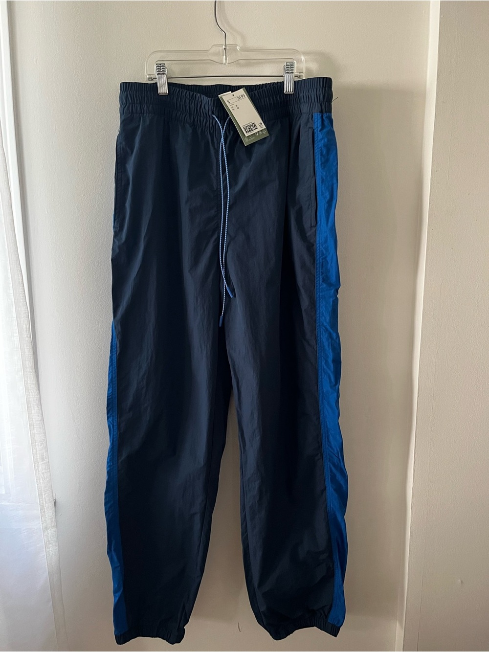 BNWT Women’s Unisex Sporty Spice Navy and Royal Blue Nylon 90’s Track Pants